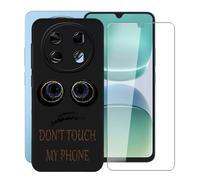 KJYFOANI for Blackview Oscal Tiger 8 (6.88") Phone Case with Tempered Glass Screen Protector, Black Soft Silicone Shockproof Shell, Anti-Scratch Back Cover for - Don't Touch Me A