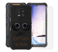 KJYFOANI for Cubot KingKong ES 3 (6.75") Phone Case with Tempered Glass Screen Protector, Black Soft Silicone Shockproof Shell, Anti-Scratch Back Cover for - Don't Touch Me A