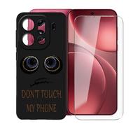 KJYFOANI for Oppo Find X9 Pro (6.78") Phone Case with Tempered Glass Screen Protector, Black Soft Silicone Shockproof Shell, Anti-Scratch Back Cover for - Don't Touch Me A