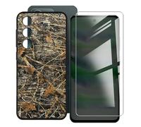 KJYFOANI for Realme P3 Lite 5G (6.67") Phone Case with Tempered Glass Screen Protector, Black Soft Silicone Shockproof Shell, Anti-Scratch Back Cover for - XV55