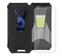 KJYFOANI for Unihertz 8849 Tank 4 Pro (6.73") Phone Case with 2 x Tempered Glass Screen Protector, Black Soft TPU Shockproof Shell, Ultra-Thin Anti-Scratch Back Cover for - Black