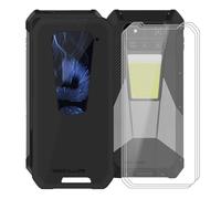 KJYFOANI for Unihertz 8849 Tank 4 Pro (6.73") Phone Case with 3 x Tempered Glass Screen Protector, Black Soft TPU Shockproof Shell, Ultra-Thin Anti-Scratch Back Cover for - Black