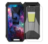 KJYFOANI for Unihertz 8849 Tank 4 Pro (6.73") Phone Case with Tempered Glass Screen Protector, Black Soft Silicone Shockproof Shell, Anti-Scratch Back Cover for - XV23