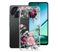 KJYFOANI Phone Case for Doogee Note 59 pro plus (6.75"), Shockproof Bumper Soft Shell Cases for Doogee Note 59 pro plus, Transparent Anti-Scratch Back Cover [Ultra Slim X Anti-Yellow] - Rose Flower