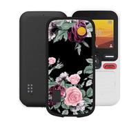KJYFOANI Phone Case for Doro Leva X10 2.40 Inch, Black Anti-Scratch Bumper Shell, Shockproof Anti-Drop Protection Case, Ultra-Thin Soft Back Cover for - Rose Flower