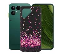 KJYFOANI Phone Case for Fairphone 6 6.31 Inch, Black Anti-Scratch Bumper Shell, Shockproof Anti-Drop Protection Case, Ultra-Thin Soft Back Cover for - Pink Love