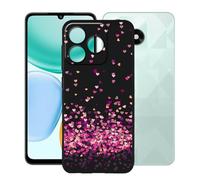 KJYFOANI Phone Case for Honor Play10A 6.74 Inch, Black Anti-Scratch Bumper Shell, Shockproof Anti-Drop Protection Case, Ultra-Thin Soft Back Cover for - Little Heart
