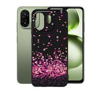 KJYFOANI Phone Case for Itel A100C 6.60 Inch, Black Anti-Scratch Bumper Shell, Shockproof Anti-Drop Protection Case, Ultra-Thin Soft Back Cover for - Little Heart