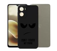 KJYFOANI Phone Case for Motorola Moto G06 Power 6.88 Inch, Black Anti-Scratch Bumper Shell, Shockproof Anti-Drop Protection Case, Ultra-Thin Soft Back Cover for - Don't Touch Me