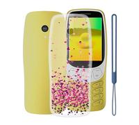 KJYFOANI Phone Case for Nokia 3210 2024 (2.40"), Shockproof Bumper Soft Shell Cases for Nokia 3210 2024, Transparent Anti-Scratch Back Cover [Ultra Slim X Anti-Yellow] - Pink Love