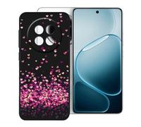 KJYFOANI Phone Case for Oppo A6 GT 6.80 Inch, Black Anti-Scratch Bumper Shell, Shockproof Anti-Drop Protection Case, Ultra-Thin Soft Back Cover for - Little Heart