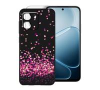 KJYFOANI Phone Case for Oppo A6i+ 5G 6.75 Inch, Black Anti-Scratch Bumper Shell, Shockproof Anti-Drop Protection Case, Ultra-Thin Soft Back Cover for - Little Heart