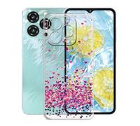 KJYFOANI Phone Case for Oukitel C3 (6.52"), Shockproof Bumper Soft Shell Cases for Oukitel C3, Transparent Anti-Scratch Back Cover [Ultra Slim X Anti-Yellow] - Little Heart