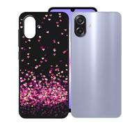 KJYFOANI Phone Case for Samsung Galaxy A07 4G 6.70 Inch, Black Anti-Scratch Bumper Shell, Shockproof Anti-Drop Protection Case, Ultra-Thin Soft Back Cover for - Little Heart