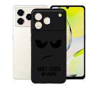KJYFOANI Phone Case for ZTE Blade A76 4G 6.75 Inch, Black Anti-Scratch Bumper Shell, Shockproof Anti-Drop Protection Case, Ultra-Thin Soft Back Cover for - Don't Touch Me
