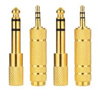 Kjzeex 4 Pack Headphone Adapter Jack, 6.35mm (1/4) inch Male to 3.5mm(1/8) inch Female,Stereo Jack Adapter 3.5mm Male to 6.35mm Female Plug Adapter Headphone Jack Converter Aux to Jack Adapter