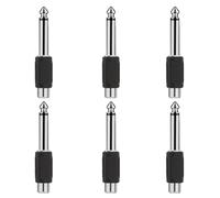 Kjzeex 6 Pack 6.35mm Male Mono Jack Plug to RCA Female, Phono Socket