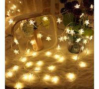 Kjzeex Star Fairy Lights, 4.5M/20 LEDs Battery Powered String Lights, Two Mode Decoration String Lights for Indoor Outdoor, Party, Birthday, Valentine, Christmas (4.5m)