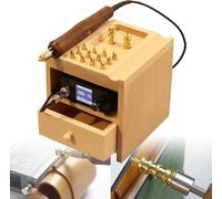 KJZQXYX Electric Heat Creasing Iron Tool, with 14 Tips,Edge Scoring, Grooving, Pressing and Sealing,for Leather Craft Processing (A)