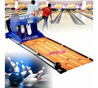 KJZQXYX Indoor Bowling Ball Sports Game Console, Electronic Bowling Alley Game,with LED Electronic Scoreboard,for Home (3.5m/11ft)