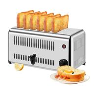 KJZQXYX Toaster Oven, 4/6 Slice Commercial Toaster, Extra Wide Slot Bread Baking Machine,with Timer, 5 Bread Shade Settings (6slice)
