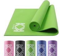 KK 6mm Thick Yoga Mats - PVC Fitness Non Slip Yoga Mat - 180 x 60 cm Exercise Mat - Gym Mats Perfect for Pilates, Stretching, Gymnastics & Camping - Compact Lightweight With Carry Bag (GREEN)