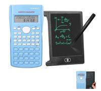 KK-82MS-B/KK-82MS-D Scientific Calculator with LCD Erasable Writing Pad, Engineering Scientific Calculator with 240 Functions Two-Line Display for Office, Students Back to School Supplies,Blue