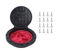 KK - A50 Round Canoeing Compartment Cover, ABS Plastic Access Cover with Storage Bag, Waterproof Fishing Boat Accessory for Canoes and Small Boats, Includes 16 Stainless Steel Scre