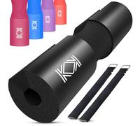 KK Barbell Squat Pad Extra Thick NBR Foam Hip Thrust Pad - Non-Slip Lunges Workout Pad, Weightlifting & Heavy Weight Training Neck Support Pad With Safety Straps - Black