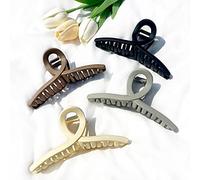 KK CREATIONS Big Hair Claw Clips Large Matte Butterfly Hair Clips 5.1" Oversize Hair Clip for Long Thick Hair Barrette Accessories for Women's and Girl's 4 PCS