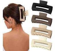 KK CREATIONS Extra Large Claw Clips for Thick Hair, 4PCS XL Claw Clips for Thick, Long Hair, Strong Grip Matte Big Large Hair Clips for Thick Hair Neutral Jumbo...