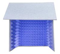 KK-GGL Portable Vocal Booth, Household Foldable Mic Recording Shield, Desk Top Folding Music Recording Studio, Music Recording Studio Sound Echo Absorbing Cube, High Density Absorbent Foam,Blue