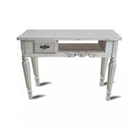 KK-GGL Retro Manicure Table, Vintage Style Wooden Nail Desk for Nail Tech, Old School Manicure Workstation Desk, Wooden Nail Tech Salon Desk with Drawer, Beauty Salon Nail Station, White,100cm