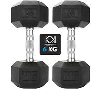 KK Hex Dumbbell Set - Dumbbell Weights For Weight Training - Hex Dumbbells Set With Rubber-Coated Heads, Stainless-Steel Core & Knurled Chrome Handle