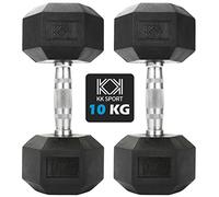 KK Hex Dumbbell Set - Dumbbell Weights For Weight Training - Hex Dumbbells Set With Rubber-Coated Heads, Stainless-Steel Core & Knurled Chrome Handle