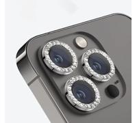 KK KENIK Camera Lens Protector for iPhone 15 Pro Max / 15 Pro Lens Glass Aluminum 3D Ring Cover, HD Clarity, iPhone Camera Design Matching, Anti-Scratch, Full coverage (Diamond With Black)
