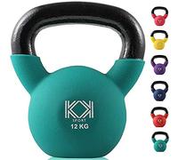 KK Kettlebells Cast Iron Neoprene Coated Weights Lifting Strength Training Home Gym Exercise (12Kg, Green)
