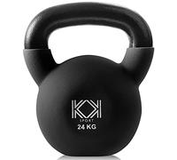 KK Kettlebells Cast Iron Neoprene Coated Weights Lifting Strength Training Home Gym Exercise Brown (24kg)