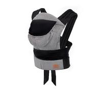 kk Kinderkraft Adoree Baby Carrier from 3 Month to 20 kg, Ergonomic Baby Sling, 2 Carrying Position: Front and Back, Adjustable Straps, Detachable Hood, Natural Materials, Cotton, Linen, Viscose, Gray
