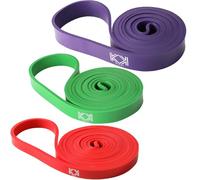 KK Resistance bands for men and women fitness workout exercise, flexibility and strength training. Pull up resistance exercise bands suitable for home, gym. (Red-Green-Purple)