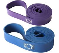 KK Resistance bands for men and women fitness workout exercise, flexibility and strength training. Pull up resistance exercise bands suitable for home, gym. (Purple-Blue)