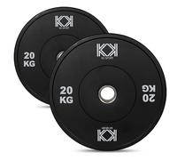KK Rubber Weight Plate Set - 2 Inch Bumper Weight Plates - Durable Barbell Weights Set - Dumbbell Plates For Training & Weightlifting - Weight Disc Pair Olympic Weight Plates For Home Gym - 2 X 20kg