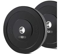 KK Rubber Weight Plate Set - 2 Inch Bumper Weight Plates - Durable Barbell Weights Set - Dumbbell Plates For Training & Weightlifting - Weight Disc Pair Olympic Weight Plates For Home Gym - 2 X 15kg