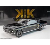 KK Scale - 1:18 Ford Mustang GT Fastback 1968 Black with Gold Stripe - Diecas...