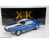 KK Scale 1:18 Ford Mustang GT Fastback 1968 Blue Metallic with White Stripe (...