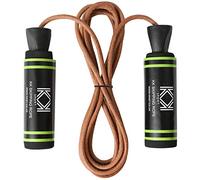 KK Skipping Rope adult for men and women fitness workout exercise training, Tangle-Free adjustable Speed Jump Rope for exercise fitness workouts, fat-burning exercises, boxing, toning.(Leather Cable)