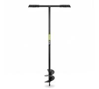 KK-TECH Manual Fence Post Auger, 6 Inch Hand Post Hole Digger with T Handle for Fencing, Signs, Planting and Garden Soil, 15cm Aperture Heavy Duty Steel Earth Auger, Black