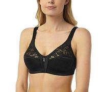 KK TRADERS (MCR) LTD Ladies Womens Beauforme Firm Control Satin Bra Non Wired Soft Full Size Cup B-EE (E, 40) Black