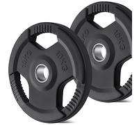 KK Weight Plates Cast Iron Barbell Weight Set - 2 Inches Hole Weight Plate Set For Women & Men - Non- Slip, Durable & Long-Lasting Olympic Weight Plates - Gym Equipment For Home & Gym (2 X 10KG)
