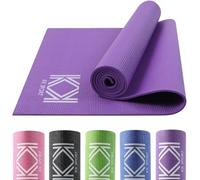 KK Yoga Mat 6mm Thick PVC Fitness Non Slip Yoga Mat - 180 x 60 cm Exercise Mat - Gym Mats Perfect for Pilates, Stretching, Gymnastics & Camping Compact Lightweight With Carry Bag (PURPLE)